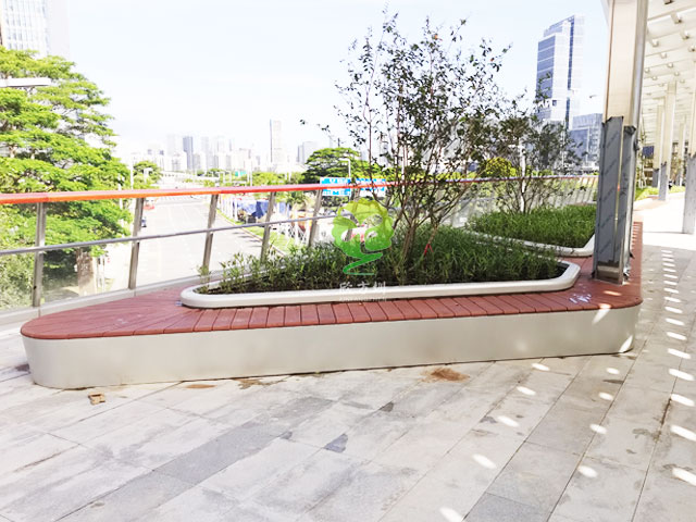 不銹鋼花池坐凳美化深圳前?？缃止珗@G9天橋城市戶外景觀