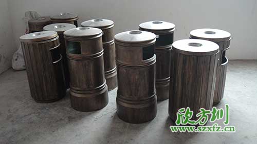  古意盎然，韶關(guān)園林仿銅玻璃鋼垃圾桶